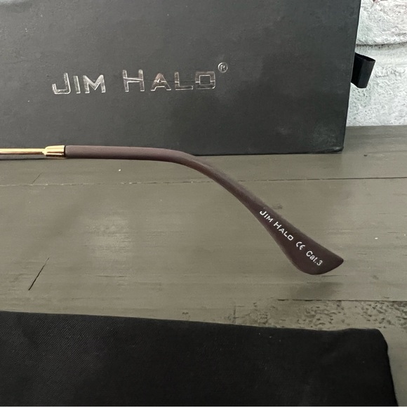 JIM HALO Small Polarized Round Sunglasses for Women Vintage Double Bridge Frame - Picture 5 of 7